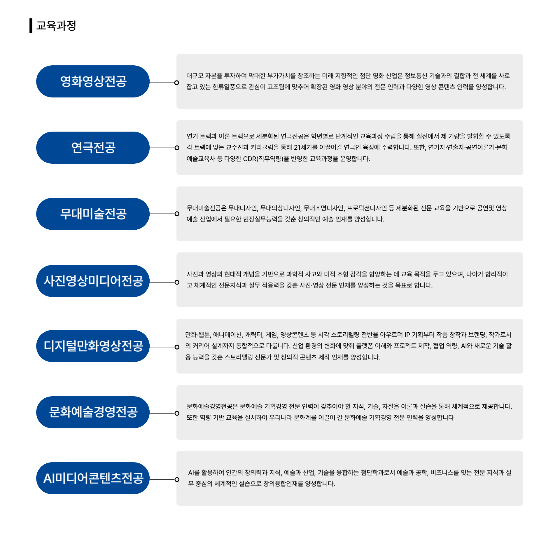 예술대학 교육과정